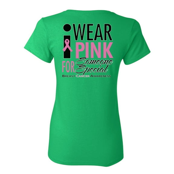 Awkward Styles Breast Cancer Awareness T-Shirt I Wear Pink For Someone Special T Shirts for Women Back Print 1