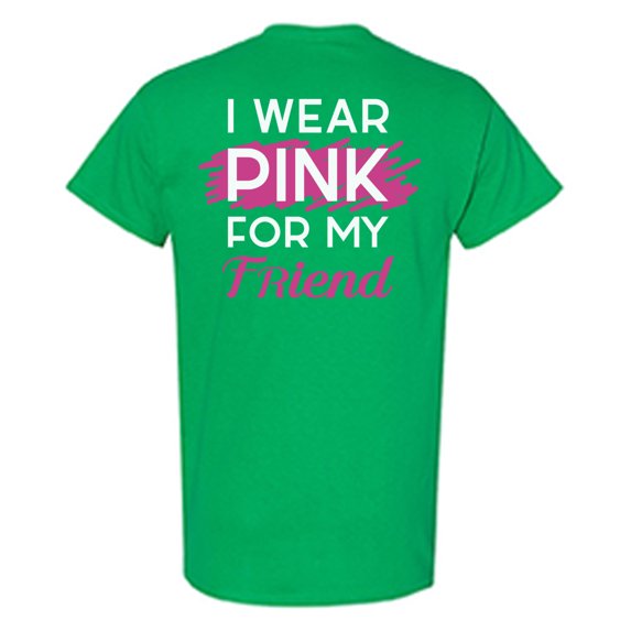 Awkward Styles Breast Cancer Awareness T-Shirt I Wear Pink For my Friend T Shirts for Men Back Print
