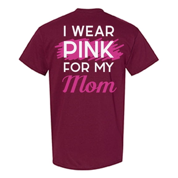 Awkward Styles Breast Cancer Awareness T-Shirt I Wear Pink For my Mom T Shirts for Men Back Print 1