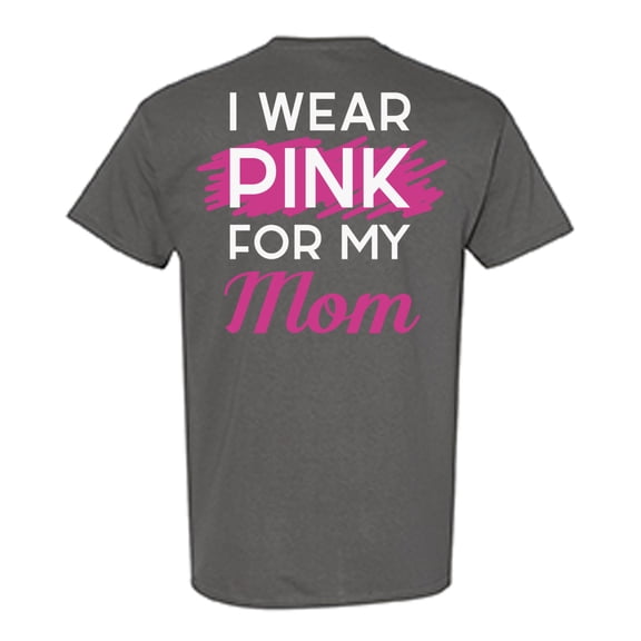 Awkward Styles Breast Cancer Awareness T-Shirt I Wear Pink For my Mom T Shirts for Men Back Print 1