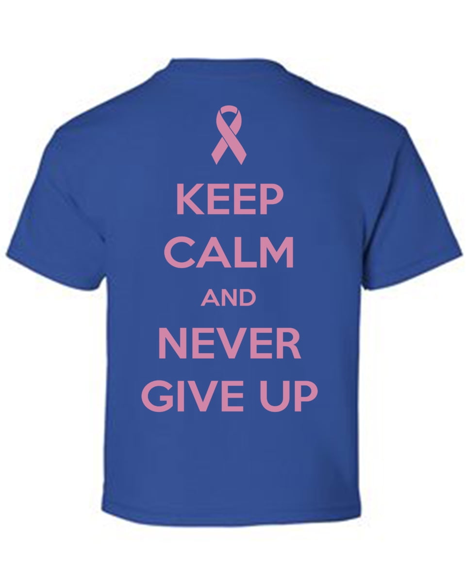 Awkward Styles Breast Cancer Awareness T-Shirt Never Give Up Kids T Shirts  Back Print - Walmart.com, image size:960x1200