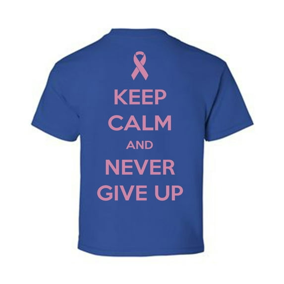 Awkward Styles Breast Cancer Awareness T-Shirt Never Give Up Kids T Shirts Back Print
