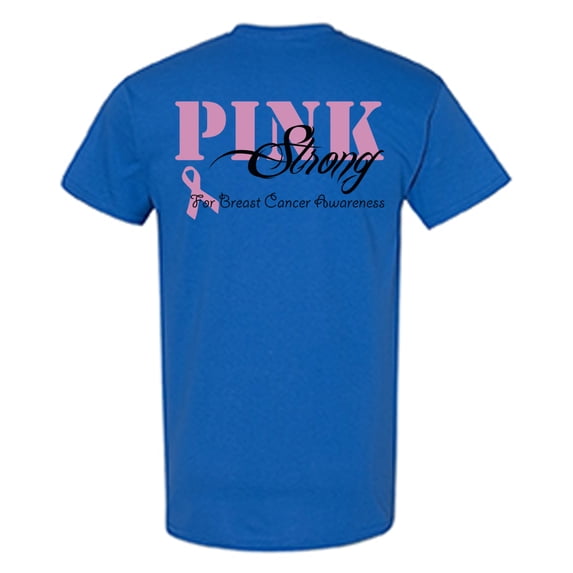 Awkward Styles Breast Cancer Awareness T-Shirt Pink Ribbon Strong T Shirts for Men Back Print