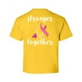 thumbnail image 1 of Awkward Styles Breast Cancer Awareness T-Shirt Stronger Together Kids T Shirts Back Print, 1 of 4