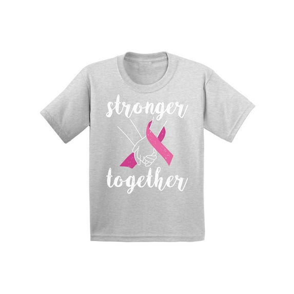 Awkward Styles Breast Cancer Awareness T-Shirt Stronger Together Kids T Shirts
