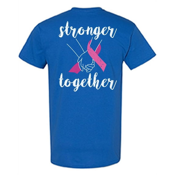 Awkward Styles Breast Cancer Awareness T-Shirt Stronger Together T Shirts for Men Back Print