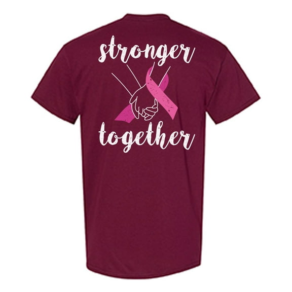 Awkward Styles Breast Cancer Awareness T-Shirt Stronger Together T Shirts for Men Back Print