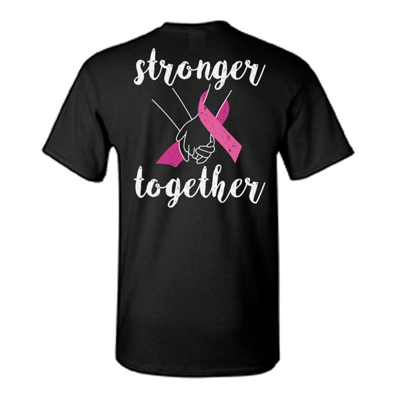 Awkward Styles Breast Cancer Awareness T-Shirt Stronger Together T Shirts for Men Back Print