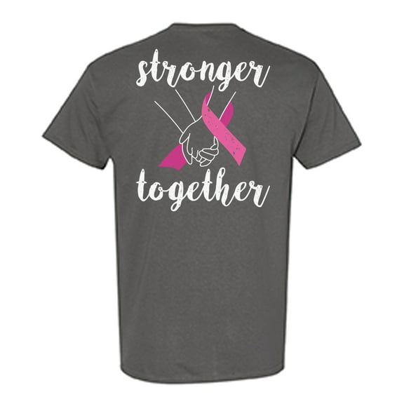 Awkward Styles Breast Cancer Awareness T-Shirt Stronger Together T Shirts for Men Back Print