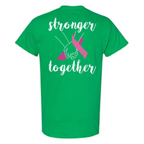 Awkward Styles Breast Cancer Awareness T-Shirt Stronger Together T Shirts for Men Back Print