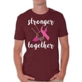 thumbnail image 1 of Awkward Styles Breast Cancer Awareness T-Shirt Stronger Together T Shirts for Men, 1 of 4
