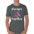 thumbnail image 1 of Awkward Styles Breast Cancer Awareness T-Shirt Stronger Together T Shirts for Men, 1 of 4