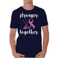 thumbnail image 1 of Awkward Styles Breast Cancer Awareness T-Shirt Stronger Together T Shirts for Men, 1 of 4