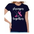 thumbnail image 1 of Awkward Styles Breast Cancer Awareness T-Shirt Stronger Together T Shirts for Women, 1 of 4