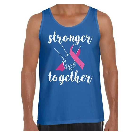 Awkward Styles Breast Cancer Awareness T-Shirt Stronger Together Tank Tops for Men