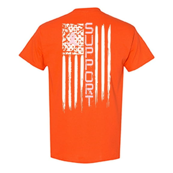 Awkward Styles Breast Cancer Awareness T-Shirt Support Flag T Shirts for Men Back Print