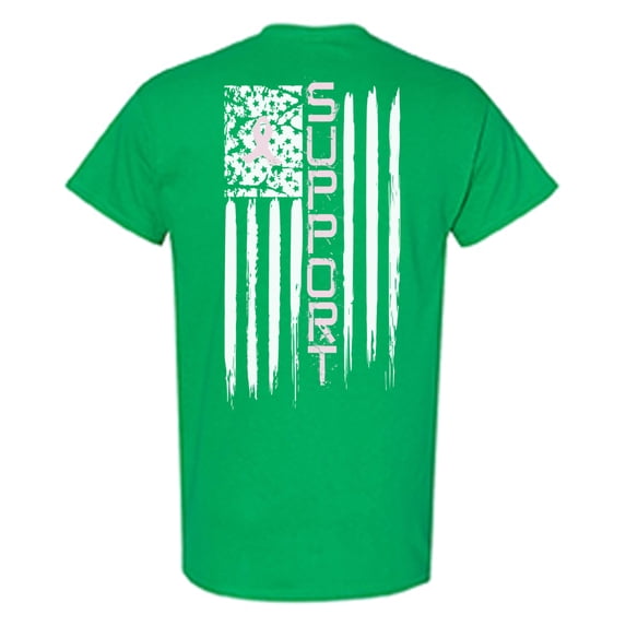 Awkward Styles Breast Cancer Awareness T-Shirt Support Flag T Shirts for Men Back Print