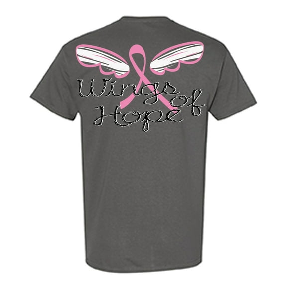 Awkward Styles Breast Cancer Awareness T-Shirt Wings of Hope T Shirts for Men Back Print