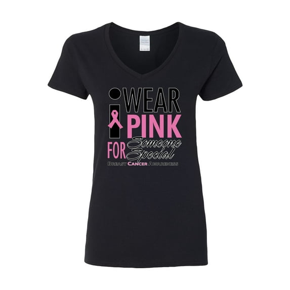 Awkward Styles Breast Cancer Awareness Women V-neck Shirt I Wear Pink for Someone Special Shirt for Ladies Support Cancer Vneck Shirt Set of 6 Set of 12 Set of 24