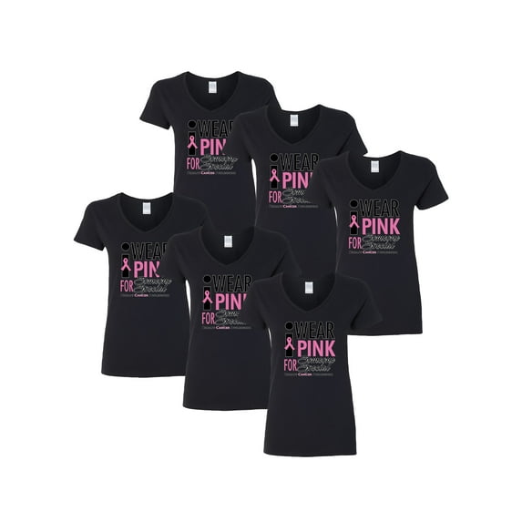 Awkward Styles Breast Cancer Awareness Women V-neck Shirt I Wear Pink for Someone Special Shirt for Ladies Support Cancer Vneck Shirt Set of 6 Set of 12 Set of 24