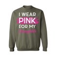 thumbnail image 1 of Awkward Styles Breast Cancer Crewneck Sweater I Wear Pink For My Daughter Sweatshirts, 1 of 5