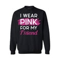 thumbnail image 1 of Awkward Styles Breast Cancer Crewneck Sweater I Wear Pink For My Friend Sweatshirts, 1 of 5