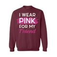 thumbnail image 1 of Awkward Styles Breast Cancer Crewneck Sweater I Wear Pink For My Friend Sweatshirts, 1 of 5