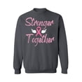 thumbnail image 1 of Awkward Styles Breast Cancer Crewneck Sweater Stronger Together Ribbon Sweatshirts, 1 of 5