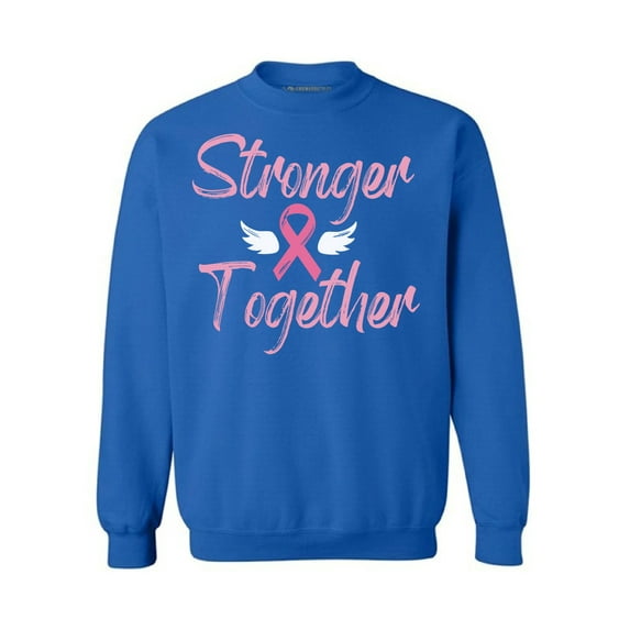 Awkward Styles Breast Cancer Crewneck Sweater Stronger Together Ribbon Sweatshirts