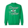 thumbnail image 1 of Awkward Styles Breast Cancer Crewneck Sweater Stronger Together Ribbon Sweatshirts, 1 of 5