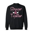 thumbnail image 1 of Awkward Styles Breast Cancer Crewneck Sweater Stronger Together Ribbon Sweatshirts, 1 of 5