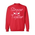 thumbnail image 1 of Awkward Styles Breast Cancer Crewneck Sweater Stronger Together Ribbon Sweatshirts, 1 of 5