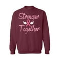 thumbnail image 1 of Awkward Styles Breast Cancer Crewneck Sweater Stronger Together Ribbon Sweatshirts, 1 of 5
