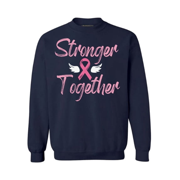 Awkward Styles Breast Cancer Crewneck Sweater Stronger Together Ribbon Sweatshirts