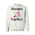 thumbnail image 1 of Awkward Styles Breast Cancer Crewneck Sweater Stronger Together Sweatshirts, 1 of 5
