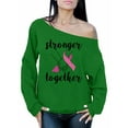 thumbnail image 1 of Awkward Styles Breast Cancer Sweater Stronger Together Off Shoulder Tops for Women, 1 of 4