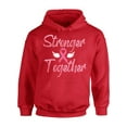 thumbnail image 1 of Awkward Styles Breast Cancer Sweater Stronger Together Ribbon Unisex Hoodies, 1 of 5