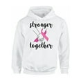 thumbnail image 1 of Awkward Styles Breast Cancer Sweater Stronger Together Unisex Hoodies, 1 of 5