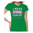 thumbnail image 1 of Awkward Styles Breast Cancer T-Shirt I Wear Pink For My Daughter T Shirts for Women, 1 of 4
