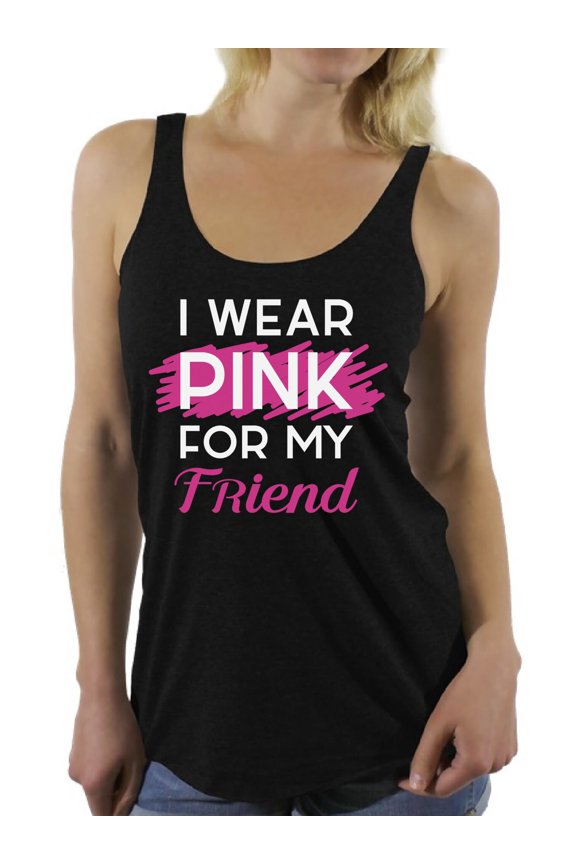 Breast Cancer T-Shirt I Wear Pink For My Friend Racerback Tank Tops