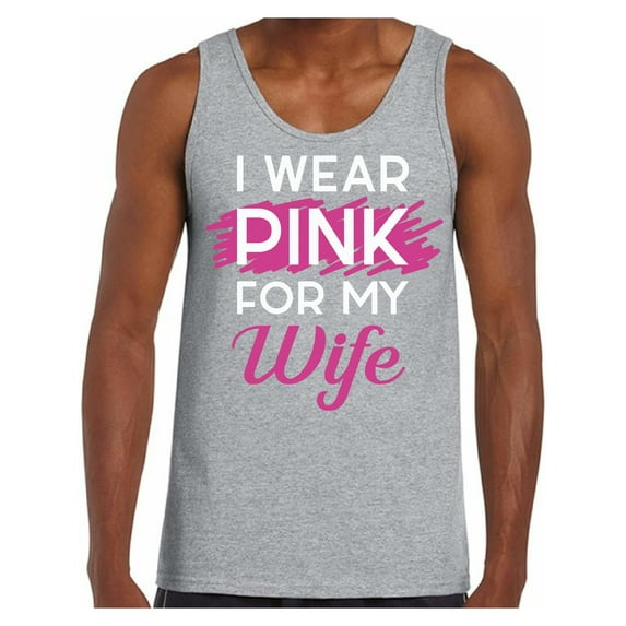 Awkward Styles Breast Cancer T-Shirt I Wear Pink For My Wife Tank Tops for Men
