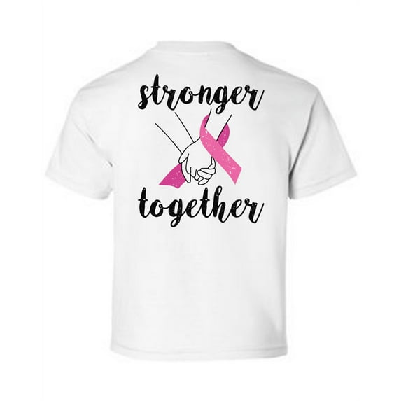 Awkward Styles Breast Cancer T-Shirt Stronger Together Kids T Shirts Back Print