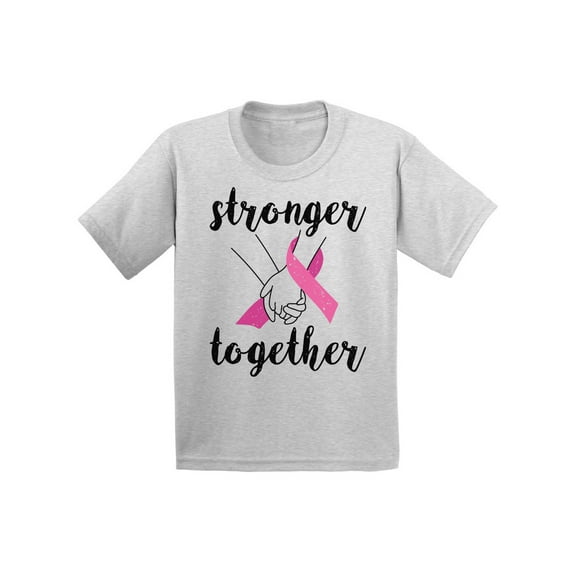 Awkward Styles Breast Cancer T-Shirt Stronger Together Kids T Shirts