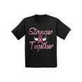 thumbnail image 1 of Awkward Styles Breast Cancer T-Shirt Stronger Together Ribbon Kids T Shirts, 1 of 4