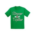 thumbnail image 1 of Awkward Styles Breast Cancer T-Shirt Stronger Together Ribbon Kids T Shirts, 1 of 4