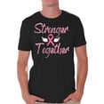 thumbnail image 1 of Awkward Styles Breast Cancer T-Shirt Stronger Together Ribbon T Shirts for Men, 1 of 4
