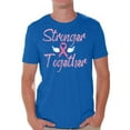 thumbnail image 1 of Awkward Styles Breast Cancer T-Shirt Stronger Together Ribbon T Shirts for Men, 1 of 4