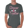 thumbnail image 1 of Awkward Styles Breast Cancer T-Shirt Stronger Together Ribbon T Shirts for Men, 1 of 4