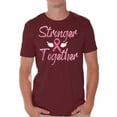 thumbnail image 1 of Awkward Styles Breast Cancer T-Shirt Stronger Together Ribbon T Shirts for Men, 1 of 4