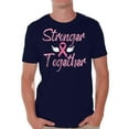 thumbnail image 1 of Awkward Styles Breast Cancer T-Shirt Stronger Together Ribbon T Shirts for Men, 1 of 4